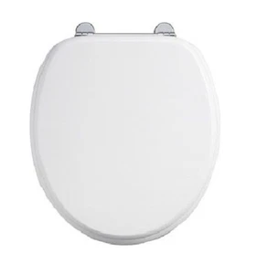 Burlington Gloss White Carbamide Toilet Seat, Traditional, Chrome Hinges, S13 - Picture 1 of 2