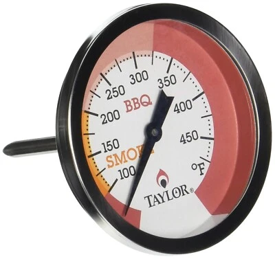 Termómetro para ahumador Taylor Grill modelo 814GW luminiscente con esfera que brilla en la oscuridad Foto 1 de 3