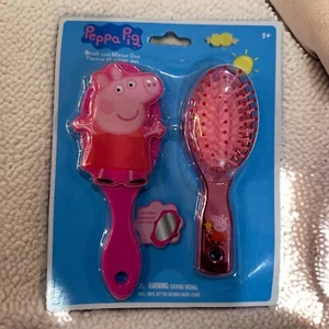 Peppa Pig Pink Hair Brush & Mirror Duo -  Age 3+ NEW - Picture 1 of 3