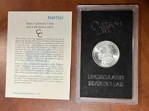 Seltener unzirkulierter 1883-CC 1 $ Morgan Silber Dollar Carson City GSA Hort im Etui - Bild 1 von 7