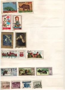 POLAND 1970-75 Very Fine Used Stamps Hinged on List : 2 Sides - Picture 1 of 2