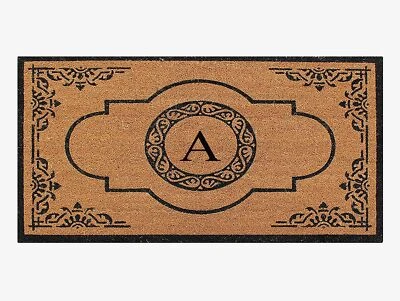 Alfombrilla de puerta con monograma de fibra natural A1HC para puerta delantera, 30x48, tratamiento anti-cobertizo... Foto 1 de 4