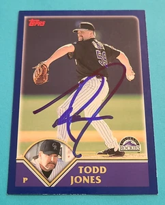 TODD JONES Hand Signed 2003 Topps #213 Colorado Rockies Autograph Auto Card - Picture 1 of 3