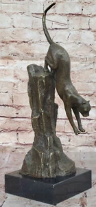 Majestic Panther Bronze Sculpture Statue Animal Figurine Jungle Home Decor - Picture 1 of 10