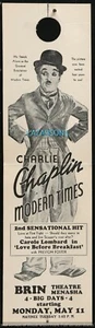 CHARLIE CHAPLIN MODERN TIMES ULTRA RARE ORIGINAL DOOR HANGER 1936 THE TRAMP - Picture 1 of 2