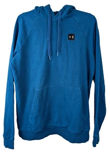 Under Armour Mens UA Rival Blue Long Sleeve Hoodie Sweatshirt Size Medium - Picture 1 of 7