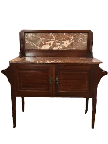 Antique Washstand stand victorian dresser top marble chest towel bar cabinet Cover