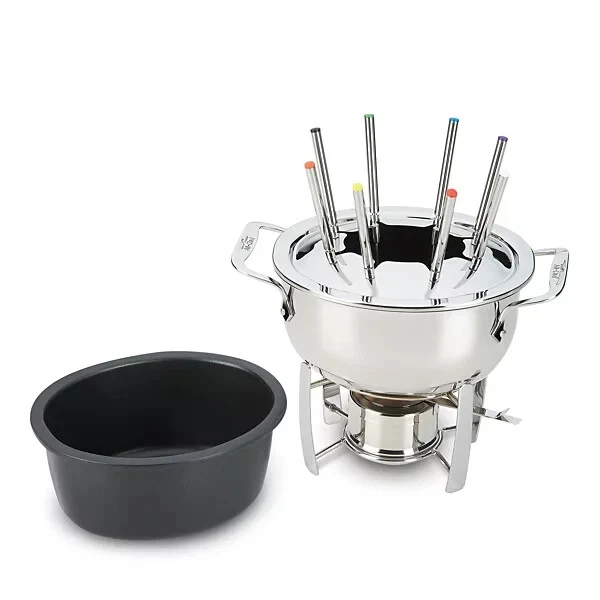 All-Clad Oval 3.5-Quart Fondue Pot with Cast Aluminum Insert