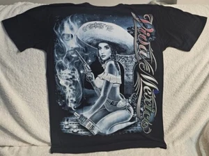 EMILIANO ZAPATA SEXY LADY VIVA MEXICO GUN PISTOL BULLET TEQUILA T-SHIRT - Picture 1 of 4