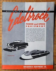Catálogo EDELBROCK ORIGINAL Vintage Folleto CABEZALES COLECTORES DE ADMISIÓN Hot Rod personalizados - Imagen 1 de 6