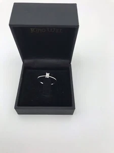 MINIMALIST Diamond Baguette Shape Brilliant Cut Diamond Engagement Ring - Picture 1 of 8