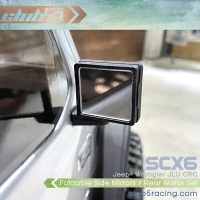 Foldable Side Mirrors / Rear Mirror Set for Axial SCX6 Jeep JLU Wrangler - Image 1 of 4