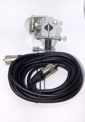 Heavy Duty right angle mirror or roof rack bar mount 3/8 stud for CB aerial - Image 1 of 4