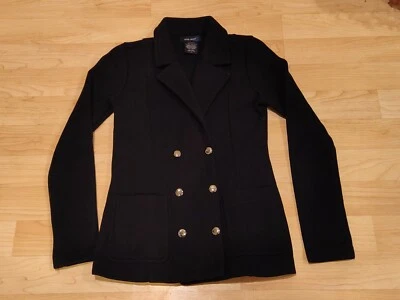 Chaqueta para mujer Level Eight L8 acrílica de doble botonadura negra talla S usada en excelente estado Foto 1 de 4