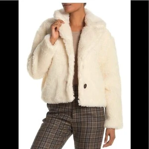 Avec Les Filles Ivory Faux Fur Teddy Bear Coat - Picture 1 of 8