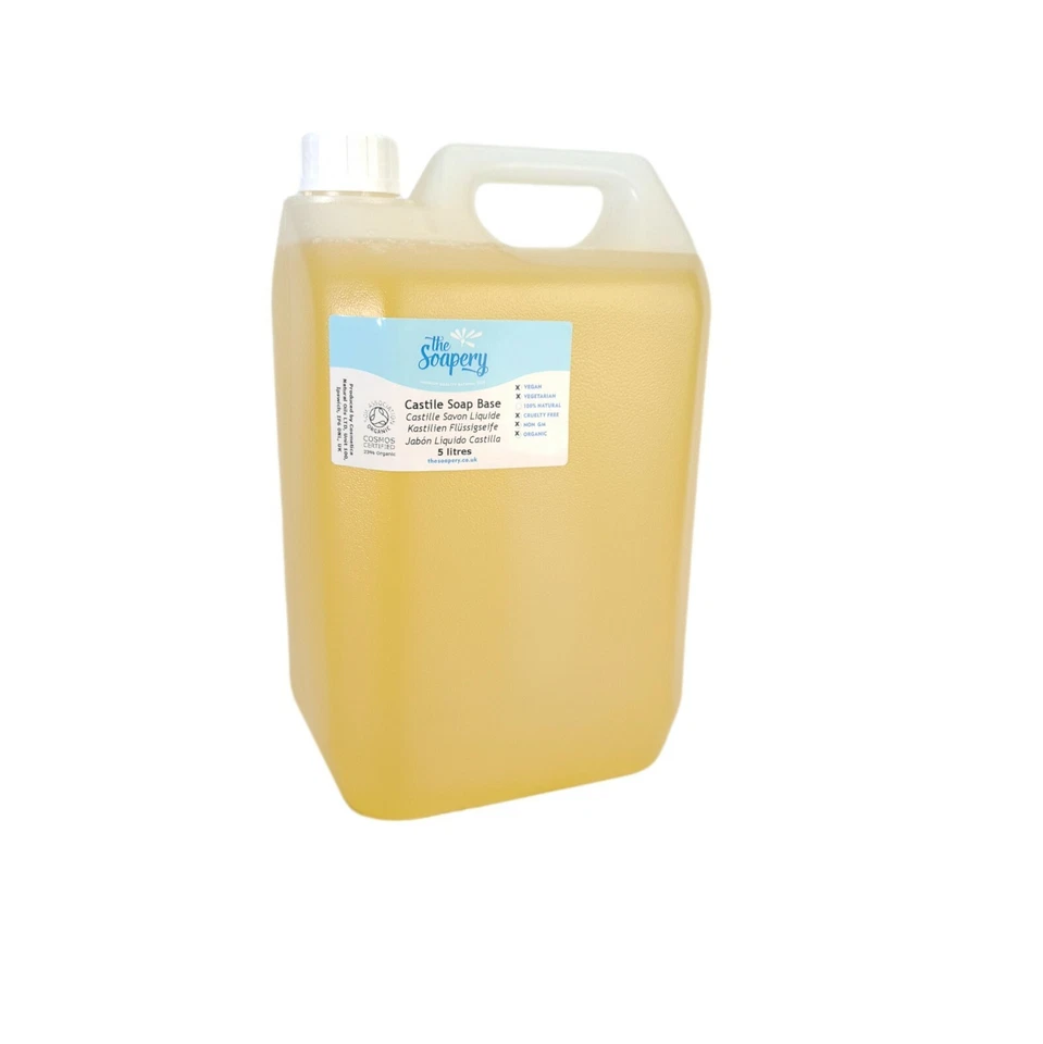 Castile Liquid Soap Base Organic 5 Litre Pure SLS SLES Free Castille - Image 1 of 1