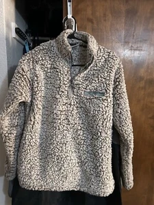 Nine Line 1/4 Zip Sherpa Fleece Pullover Mock Neck Jacket Cream Sz M - Picture 1 of 7