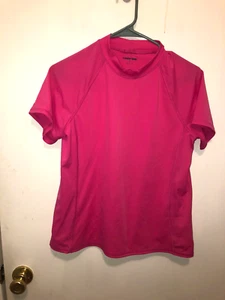 NEW Lands End Girls XL 16+ Rash Guard Short Sleeve Pink Shirt - Picture 1 of 2