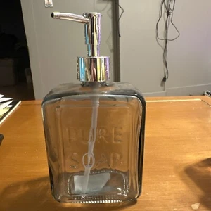 Home Essentials & Beyond Pure Soap Glass Dispenser Blue - Picture 1 of 3