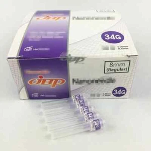Japan JBP Nanoneedle 34G Ultra-thin Wall 8mm Box of 100 Needles #usau - Picture 1 of 1