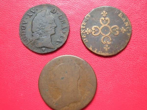 FRANKREICH LOT VON 3 KÖNIGLICHEN MÜNZEN BRONZE (A 3062) - Bild 1 von 2