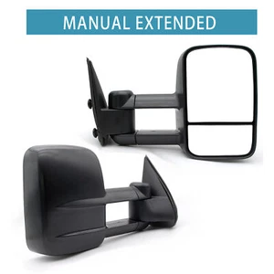 Pair Manual Towing Mirrors for 99-06 Chevy Silverado GMC Sierra 1500 2500 3500 - Picture 1 of 9