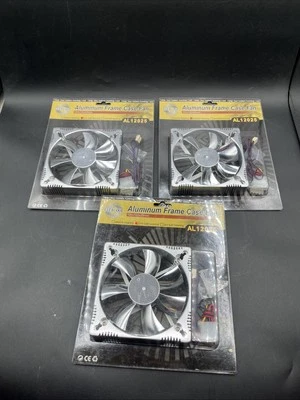 Lot Of 3 Ever Cool Aluminum Frame Case Fan AL12025 120x120x25 - Image 1 of 3