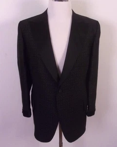 vintage 60s 70s Richard Bennett BESPOKE Geometric Tuxedo Tux Dinner Jacket 44 S - Picture 1 of 7
