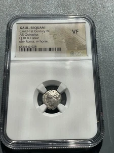 KELTISCH, Mittelgallien. Sequani. 1. Jahrhundert v. Chr. Quinarius, Q DOCI, NGC sehr guter Zustand - Bild 1 von 4