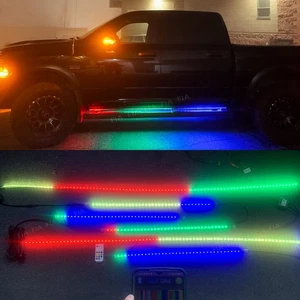 4pcs 20'' + 2pcs 60'' Single/Dual/Triple/Quad Row LED Strip Lights Underglow Kit - Picture 1 of 13