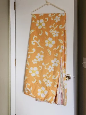 Pottery Barn Teen Wahine Hibiscus Twin Duvet Cover Orange Yellow Floral Tropical - Image 1 of 4