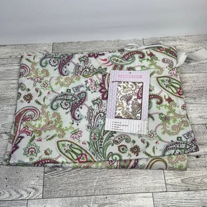 Large 35”X 23” Drawstring Laundry Bag Paisley Waterproof Pink/Green/White NWT - Picture 1 of 7