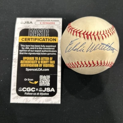 Eddie Mathews Autograph Baseball JSA  - Image 1 of 2
