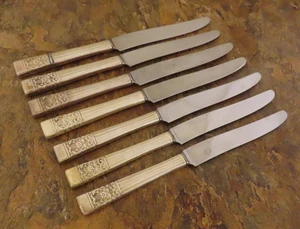 Oneida Incoronazione Set di 7 Coltelli da Pranzo Comunità Silverplate Posate Lotto D - Foto 1 di 5