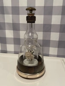 Vintage Prince Musical Bottle Glass Liquor Decanter Dancing Couple Working - Picture 1 of 10