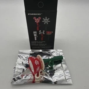 Disney Parks Starbucks Weihnachten rot Holiday Becher Silikon Strohhalm Topper Mystery - Bild 1 von 5