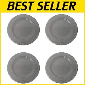 Heavyweight Melamine Dinnerware Set, 4 Grey Plates - Perfect for Outdoor Dining - Picture 1 of 3