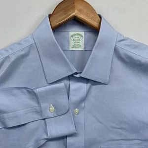 Camisa Brooks Brothers Para Hombre 17-35 Vestido Milano Supima Sin Planchar Abotonada Azul - Imagen 1 de 10