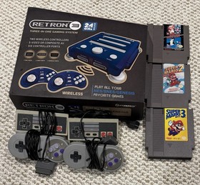 Retron 3 Console Tested & Working + Super Mario Bros 1, 2, & 3 NES Cartridges!!