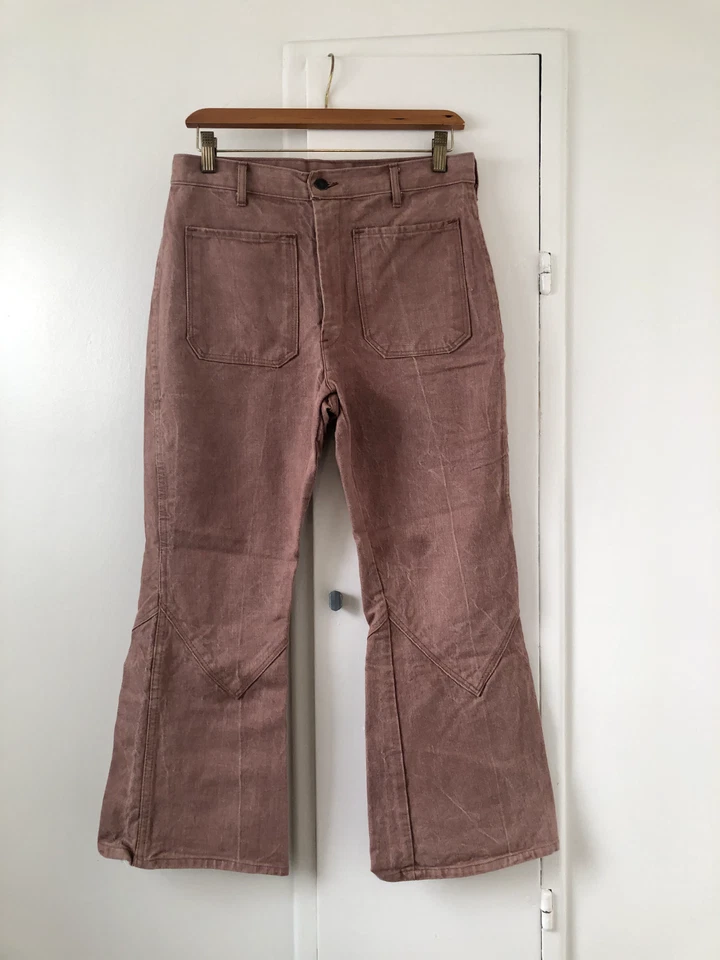 Jeans recortados vintage Lee Cooper color óxido con parte inferior campana con bolsillos de parche Foto 1 de 4