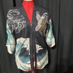 Hombres Mujeres Kimono Cárdigan Chaqueta Abrigo Prendas exteriores Yukata Haori Prendas para el torso vintage japonesas - Imagen 1 de 8