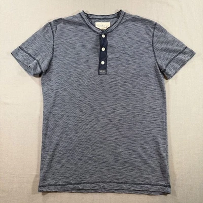 Camisa Denim Supply Ralph Lauren Henley Para Hombre Mediana Azul Rayas Manga Corta Foto 1 de 4