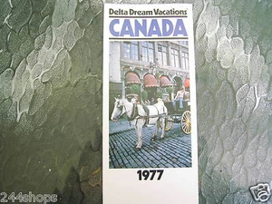 VINTAGE DELTA AIR LINES - DREAM VACATION BROCHURE - CANADA 1977 - Picture 1 of 2