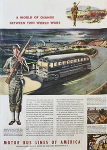 1945 Motor bus lines of America Vintage Ad World of change between two world war - Bild 1 von 1