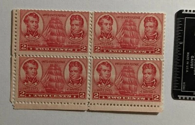 Scott # 791 - Decatur & MacDonough - Plate Block Of 4 - MOG - 1937 - Image 1 of 2