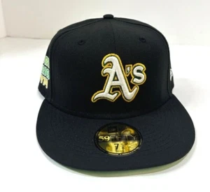 Oakland A's MLB NE 1974 World Series Citrus Pop Fitted Hat~Black - Picture 1 of 6