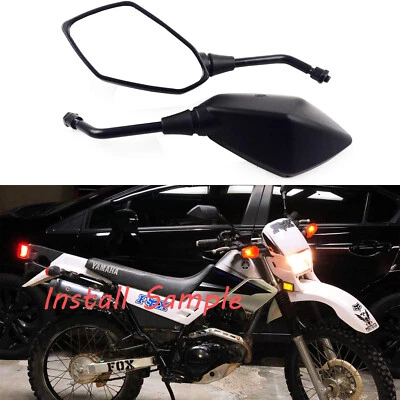 Black Motorbike Rearview Rear View Side Mirrors For 2008 2009 Kawasaki KLR650 - Изображение 1 из 4