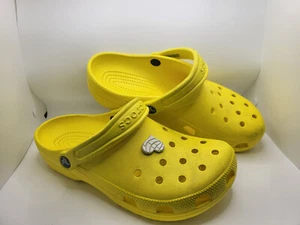 Crocs Shoes Womens 10 Classic Clogs Yellow Slip On Casual Comfort Low Top - Picture 1 of 6