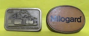 1981 GARDEN CITY CO-OP  BELT BUCKLE KS TOWNS, & MILOGARD Buckle Leather - Picture 1 of 3