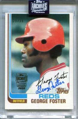 2020 Topps Archives Signature Series Retired George Foster Auto 20/34 1982 Topps - Image 1 of 2